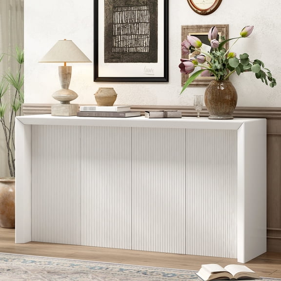 Minimalist Aesthetic Wavy Console / For Entryway & Foyer / Natural Warmth Effect