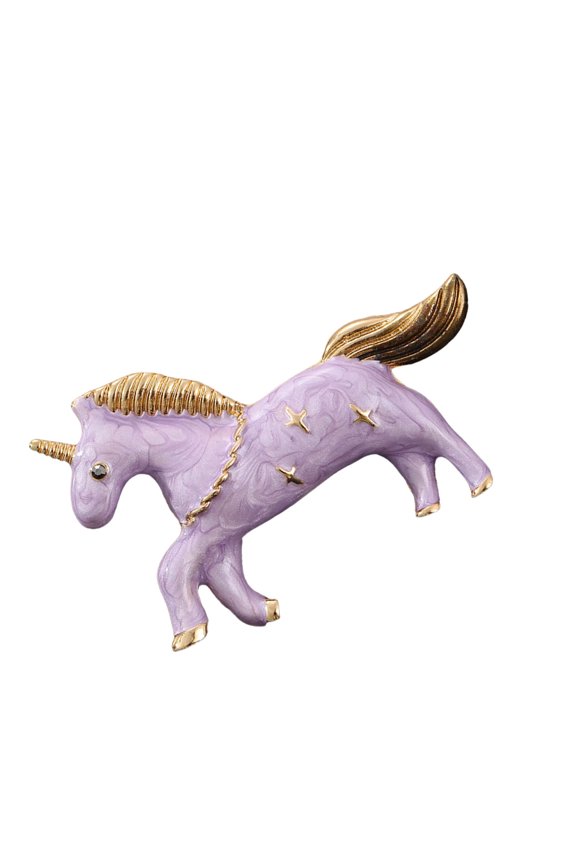 Minimalist Alloy Single Horn Horse Pin Sweet Dreamy Design Brooch Smooth Multi Purpose Accessory Gift