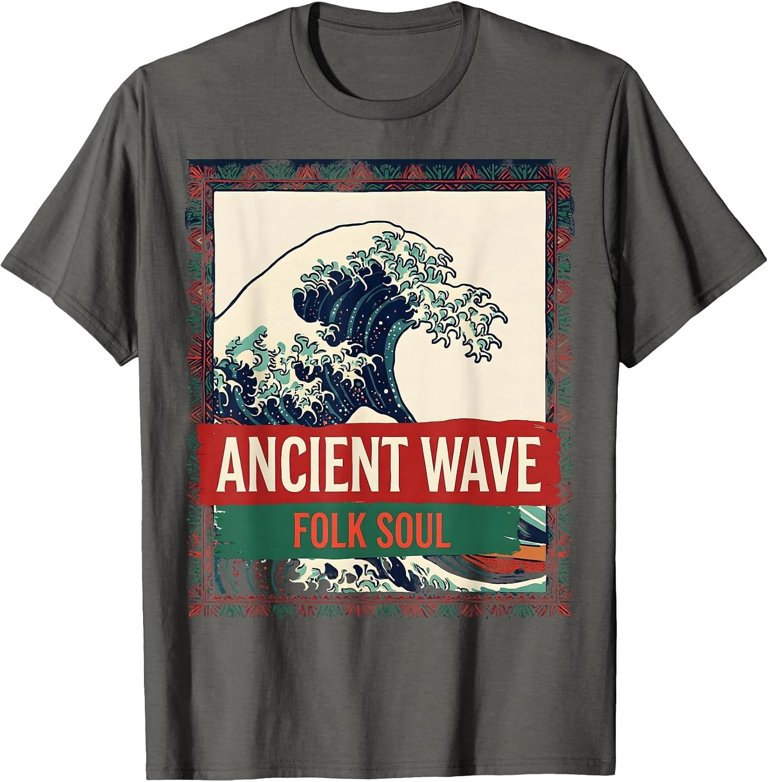 Minimalist Ancient Wave Folk Line Art T-Shirt - Walmart.com