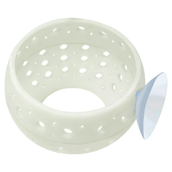 Minimalist Aquarium Decor Tunnel, 1 Pack, Plastic Fish Hideout Cave with Suction Cup, Safe Playground for Small Fish Scenery, White, 3.1 x 2 Inch