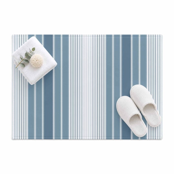 Minimalist Area Rug 2'x3', Country Haze Blue Gradient Stripe Mat Non ...