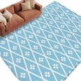thumbnail image 1 of Minimalist Art Area Rug 8x10 Washable Rug Non Slip Boho Abstract Floral Lattice Light Blue Large Area Rug Soft Stainresistant Indoor Carpet for Living Room Bedroom Home Office Dining Room Nursery, 1 of 9