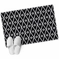 thumbnail image 1 of Minimalist Art Bathroom Rug Washable 2x3 Entryway Rug Non Slip Boho Abstract Floral Lattice Black Front Door Mat Low Pile Indoor Doormat Throw Floor Carpet for Kitchen Bedroom Entrance, 1 of 9