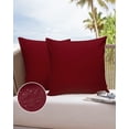 thumbnail image 1 of Minimalist Art Burgundy Red Color Outdoor Pillow Covers Waterproof Throw Pillow Cover 18x18in Set of 2,Square Decorative Pillowcases Cushion Case for Patio Sofa Couch,Solid Pure Dark Maroon, 1 of 7