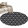 thumbnail image 1 of Minimalist Art Round Rug 3ft Washable Circle Entryway Rugs Non Slip Boho Abstract Floral Lattice Black Area Rug Indoor Floor Carpet for Bedroom Kitchen Living Room Home Office Dining Room Nursery, 1 of 9