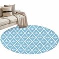 thumbnail image 1 of Minimalist Art Round Rug 4ft Washable Circle Entryway Rugs Non Slip Boho Abstract Floral Lattice Light Blue Area Rug Indoor Carpet for Bedroom Kitchen Living Room Home Office Dining Room Nursery, 1 of 9