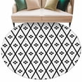 thumbnail image 1 of Minimalist Art Round Rug 5ft Washable Circle Kitchen Rugs Non Slip Black White Boho Abstract Floral Lattice Large Area Rug Indoor Floor Carpet for Bedroom Living Room Home Office Dining Room Nursery, 1 of 9