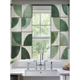thumbnail image 1 of Minimalist Art Sheer Curtains 63 Inches Long 2 Panels Abstract Green Color Block Light Filtering Semi Sheer Window Curtains Drapes for Bedroom Living Room 52"x63", 1 of 7