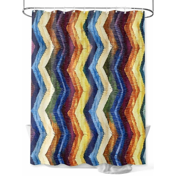 Minimalist Art Shower Curtain Set ，Waterproof Fabric Shower Curtains Rainbow Color Block Abstract Line Shower Curtains for Bathroom,Bathroom Decor 72"x72"