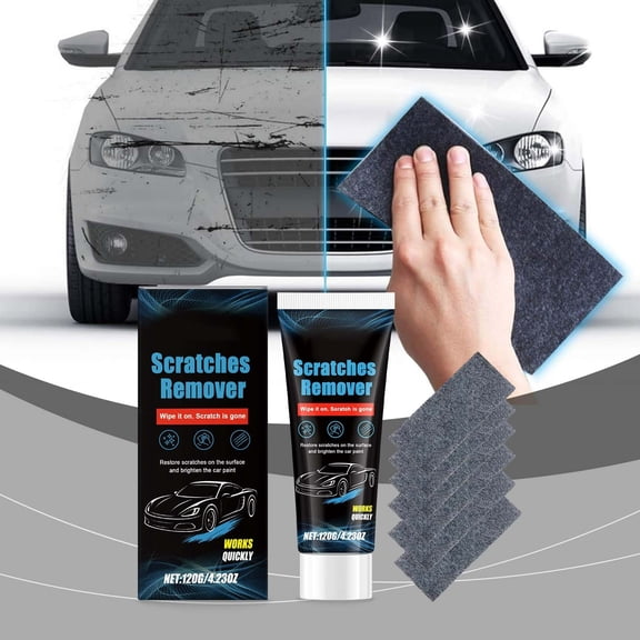 Minimalist Auto Scratch Repair Paste Kit With Polishing Cloth, Multi Paint Swirl & Water Spot Remover, Compact Seasonal Holiday Vehicle Paint Care Supplies