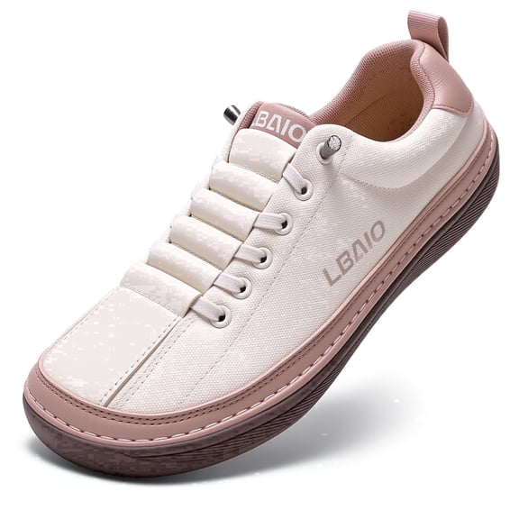 LBAIO Barefoot Shoes Womens Mens Zero Drop Wide Toe Box Canvas Slip-on Sneaker Lightweight Breathable Gym Walking
