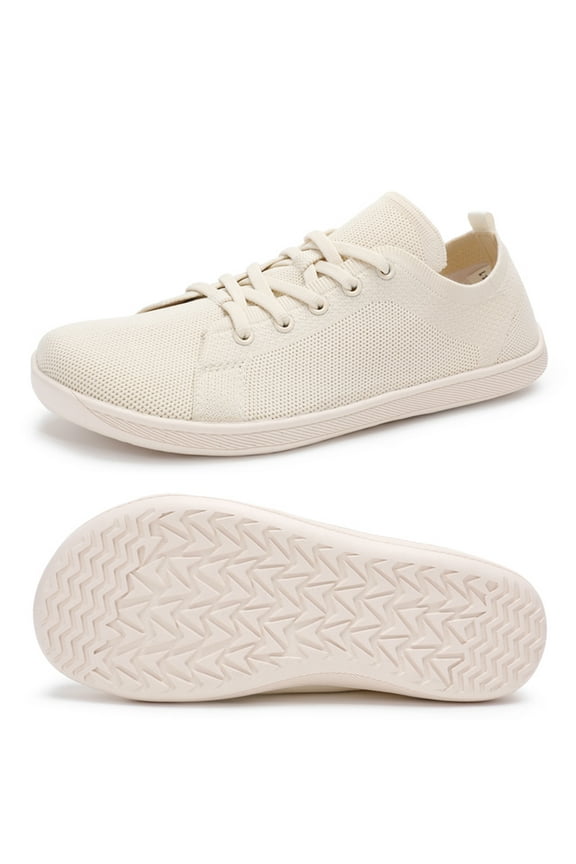 Minimalist Barefoot Shoes for Women Zero Drop Sole Wide Width Fashion Sneaker Breathable Walking Shoes 9 Wide, Beige
