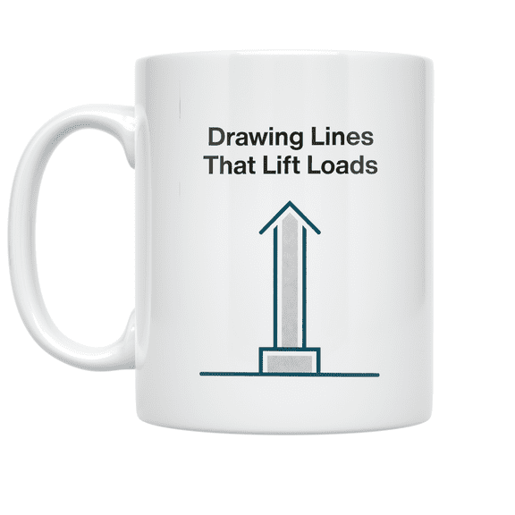 Minimalist Beam Design - Structural Steel Detailer - 11 oz Ceramic Coffee Mug
