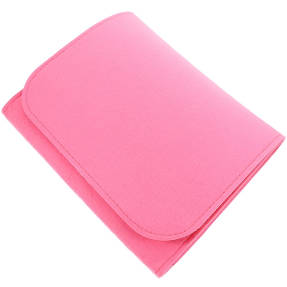 Minimalist Bedside Table Wall Shelf Cabinet Storage Basket Felt Red