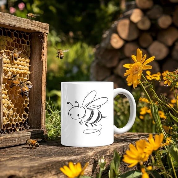 Minimalist Bee Mug, Coffee Cup.jpg