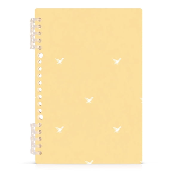 Minimalist Bird A5 8.3x5.7in PP Notebook, Adjustable Rings, 60 Sheets, Diary or Journey Note