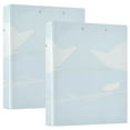 thumbnail image 1 of Minimalist Bird Pattern 12.4x10.6in PVC Round Ring Binders, 2-Pack, D-Ring 3-Hole, Metal Clip, 1 of 10