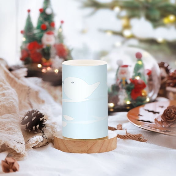 Minimalist Bird Pattern Set of 2 Flameless LED Candles Remote and Timer Indoor Outdoor