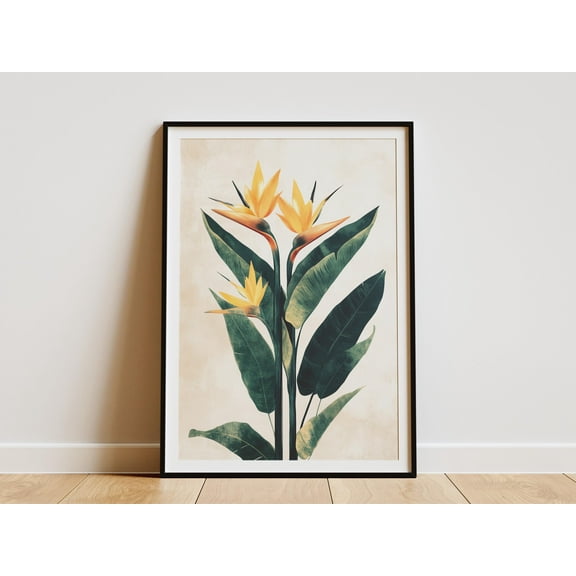 Minimalist Bird of Paradise Flower Poster Tropical Plant Print Modern Botanical Wall Art Simple Floral Illustration Home Decor Art Print