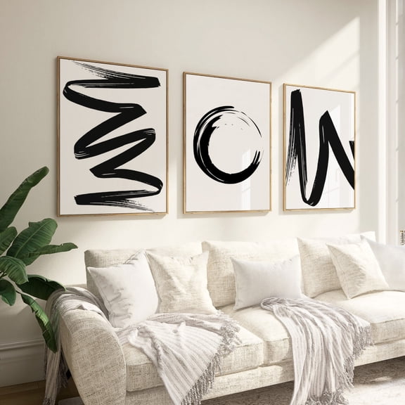 Minimalist Black Abstract Prints Prints Black And White Gallery Wall Art Modern Poster Simple Abstract Postern Set 3