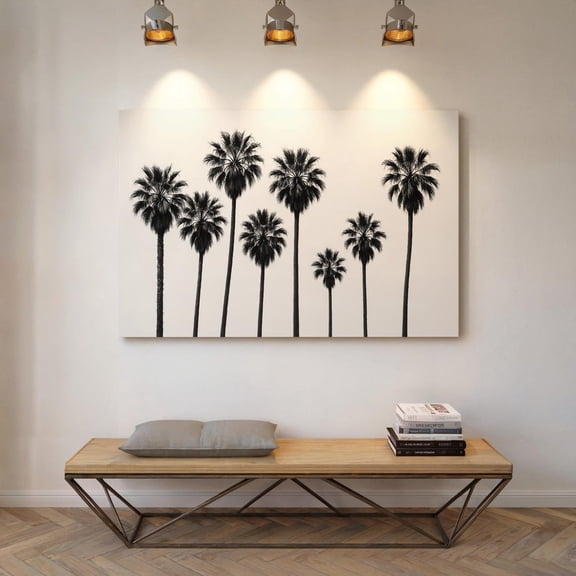Minimalist Black And White Palm Tree Wall Art – Coastal California Beach Print For Modern Tropical Decor Wall Art, Modern Wall Decor, 8x12 UNFRAMED