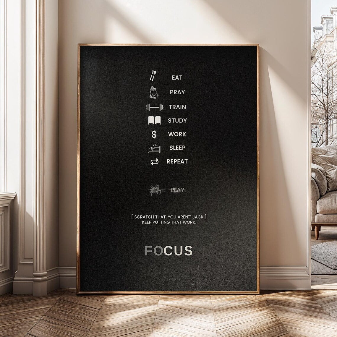Minimalist Black And White Productivity Poster, Focus Quote, Daily ...