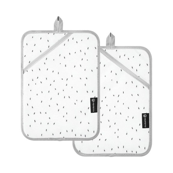 Minimalist Black Dots 7x9.8in Pot Holder Set Heat-Resistant Oven Hot Pads Durable with Storage Loop
