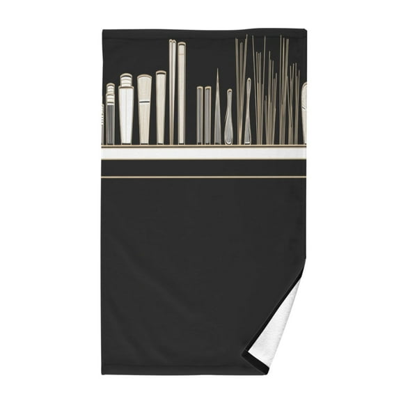 Minimalist Black Pattern Soft 100% Cotton Towel, High Absorbency, Single Pack, 16" x 28"