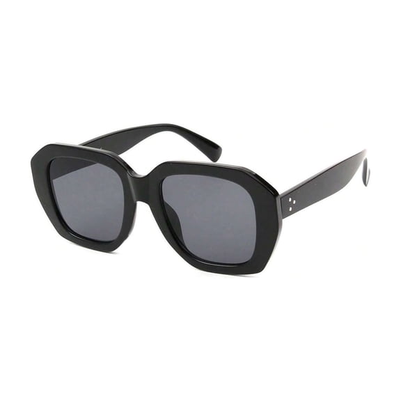 Minimalist Black Square Sunglasses - Dark Lens UV Protection Daily Casual Eyewear