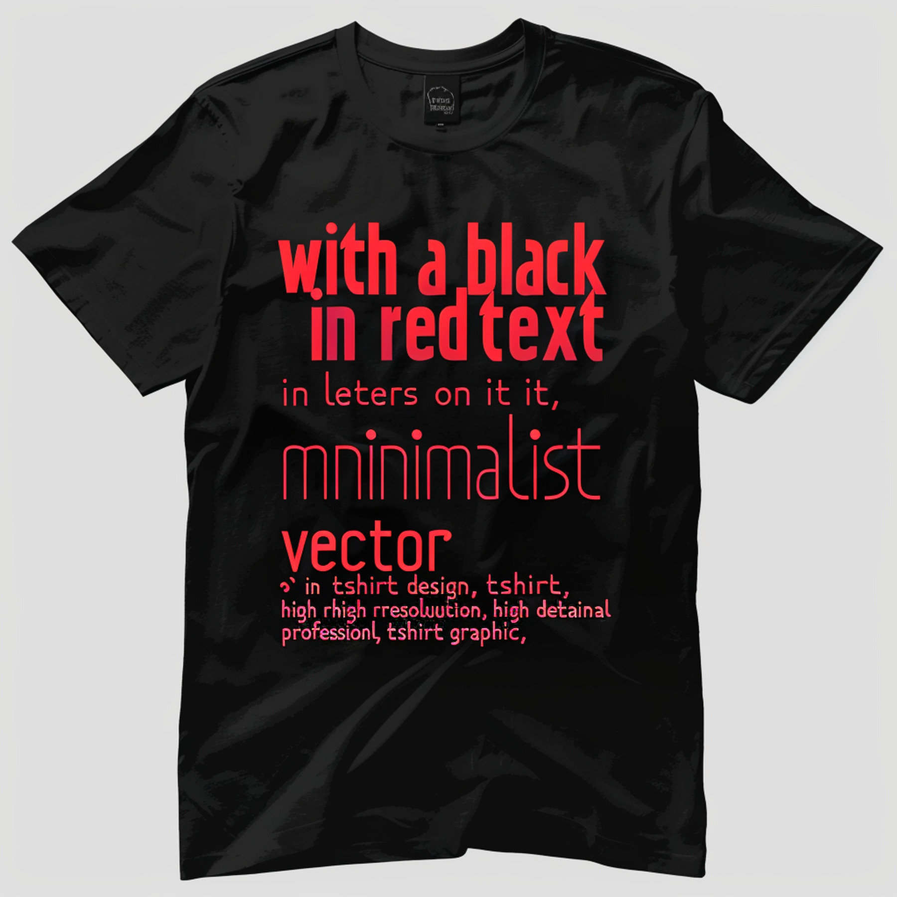 Minimalist Black TShirt with Bold Red Text Design Vector Graphic for a ...