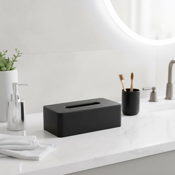 Minimalist Black Tissue Box Cover