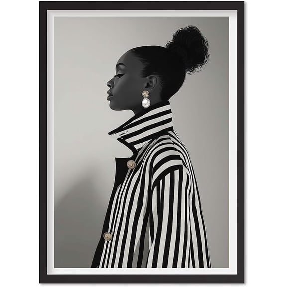 Minimalist Black Woman Art , Ethnic Wall Art, Black Woman, African Woman Art, Afrocentric Wall Decor , Abstract Black Woman