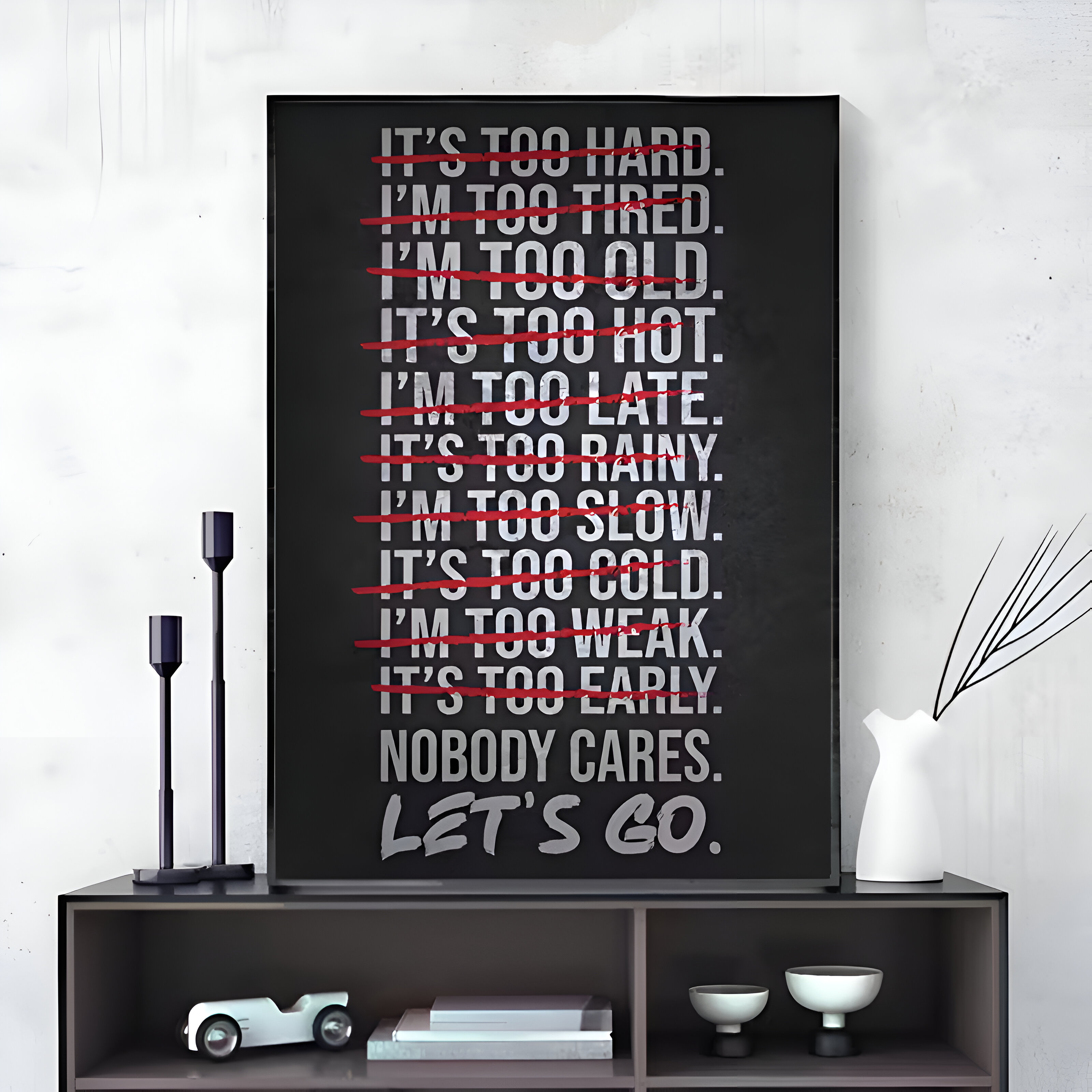 Minimalist Black and White Motivational Quote Wall Art Print Modern ...