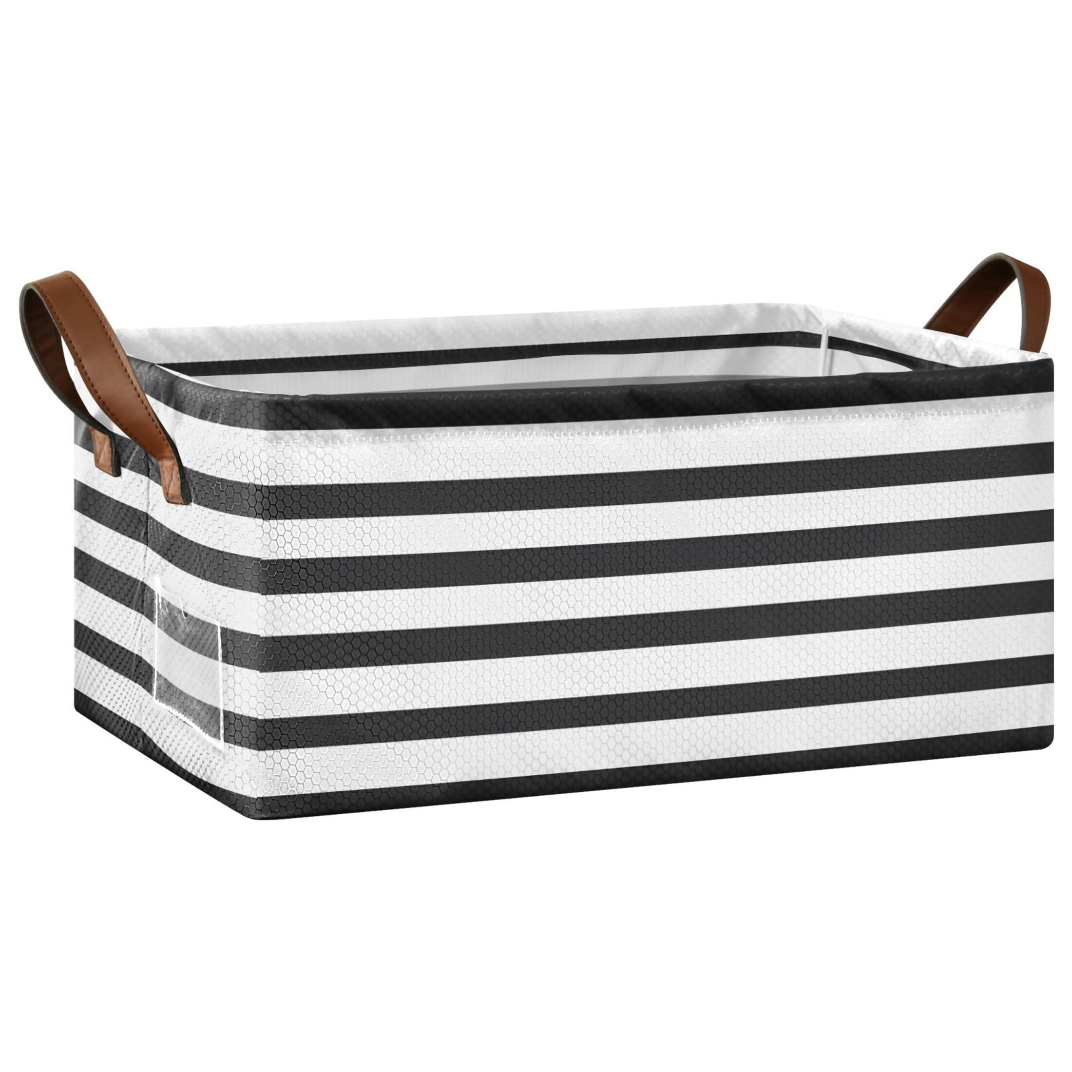 Curated visual reference: Visual Reference: Minimalist Black And White Stripe Open Home Storage Bins Foldable