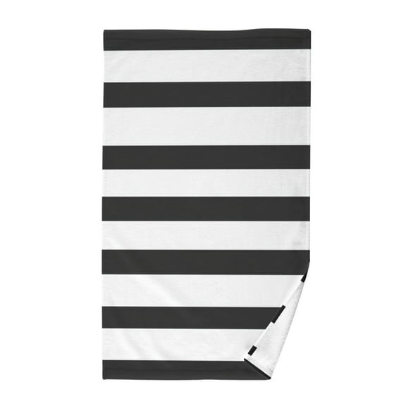 Minimalist Black and White Stripe Single Pack 100% Cotton Bath Towel (16'' x 28'') Soft, Highly Absorbent, Ideal for Bathroom, Gym, Beach