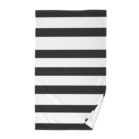 Minimalist Black and White StripeBath Towel 100% Cotton Soft Thick High Absorbency Hand Face Towel Single Pack 16x28in