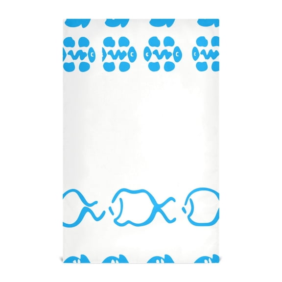 Minimalist Blue Fish Design Decorative Waffle Towel Kitchen Dishcloth 28x18in Multi-Use Tea Towel