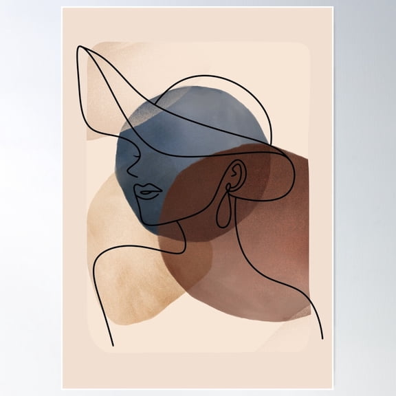 Minimalist Boho Art Girl One Line Poster Wall Art, Modern Wall Decor For Living Room Bedroom, 8x12 UNFRAMED