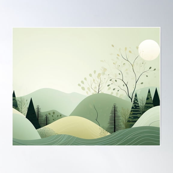 Minimalist Boho - Mint Green Cedar Poster Wall Art, Modern Wall Decor For Living Room Bedroom, 12x18 UNFRAMED