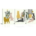thumbnail image 1 of Minimalist Boho Wall Art Mid Century Wall Art Cat Canvas Prints Picture Decor Framed Art Set Of 3 (002), 1 of 6