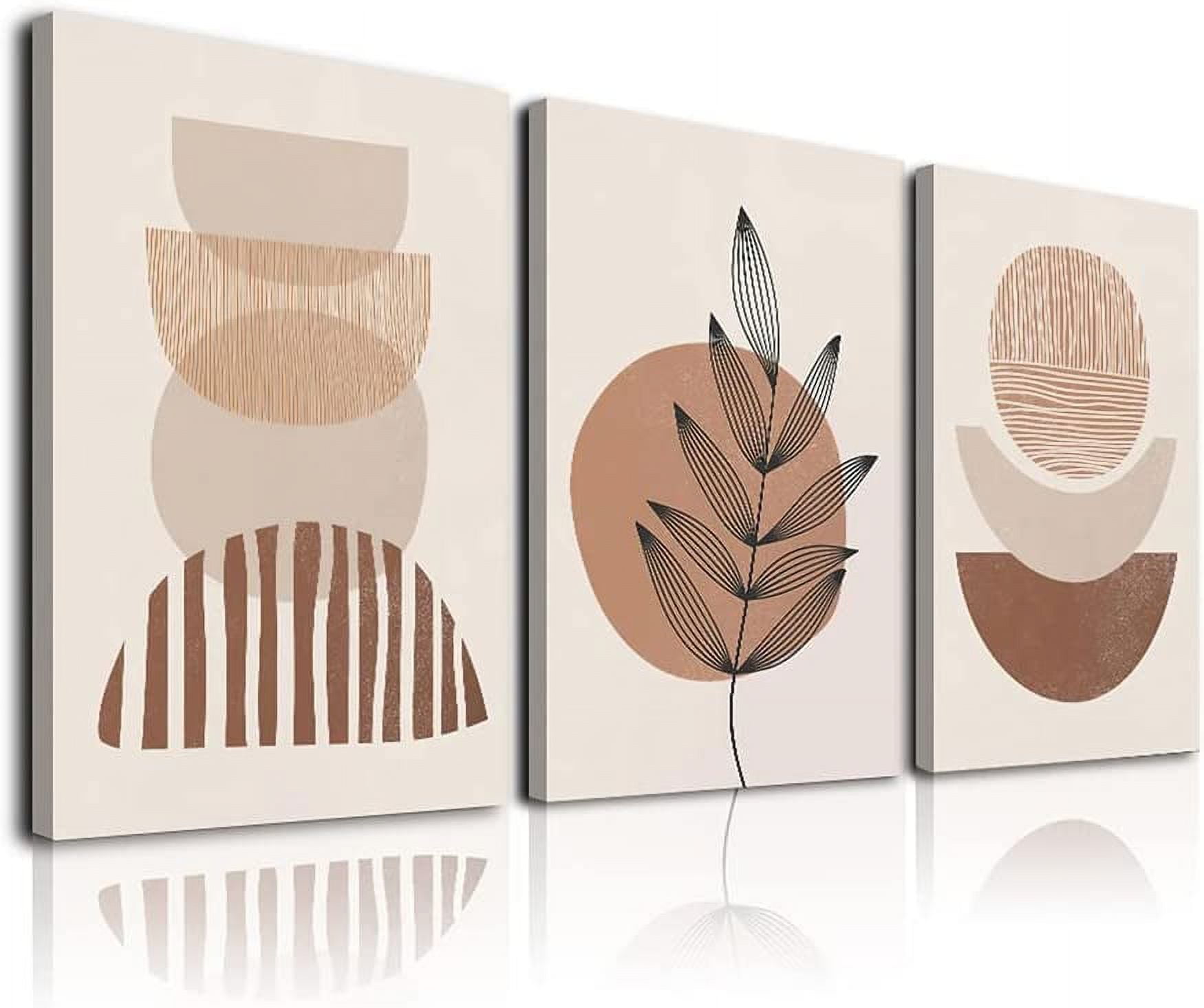 Minimalist Boho Wall Art Set of 3 Mid-Century Modern Framed Moon ...