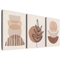 thumbnail image 1 of Minimalist Boho Wall Art Set of 3, Mid-Century Modern Wall Art, Framed Canvas Wall Art Moon Botanical Geometric Neutral Abstract Artwork Prints Modern Boho Room Wall Decor Ready To Hang 12"x16", 1 of 7