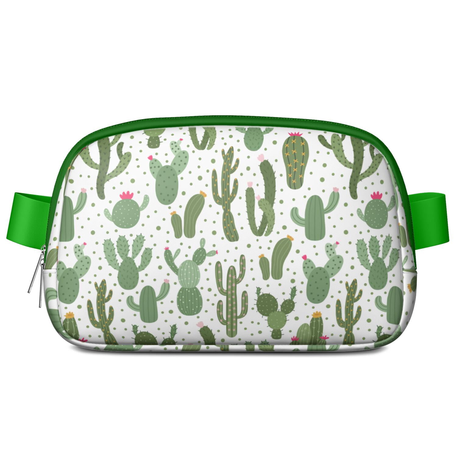 Minimalist Botanical Cactus Crossbody – Lightweight Fanny Pack for Women with Adjustable Strap & Mesh Interior – Aesthetic Succulent Belt Bag with Desert Vibe