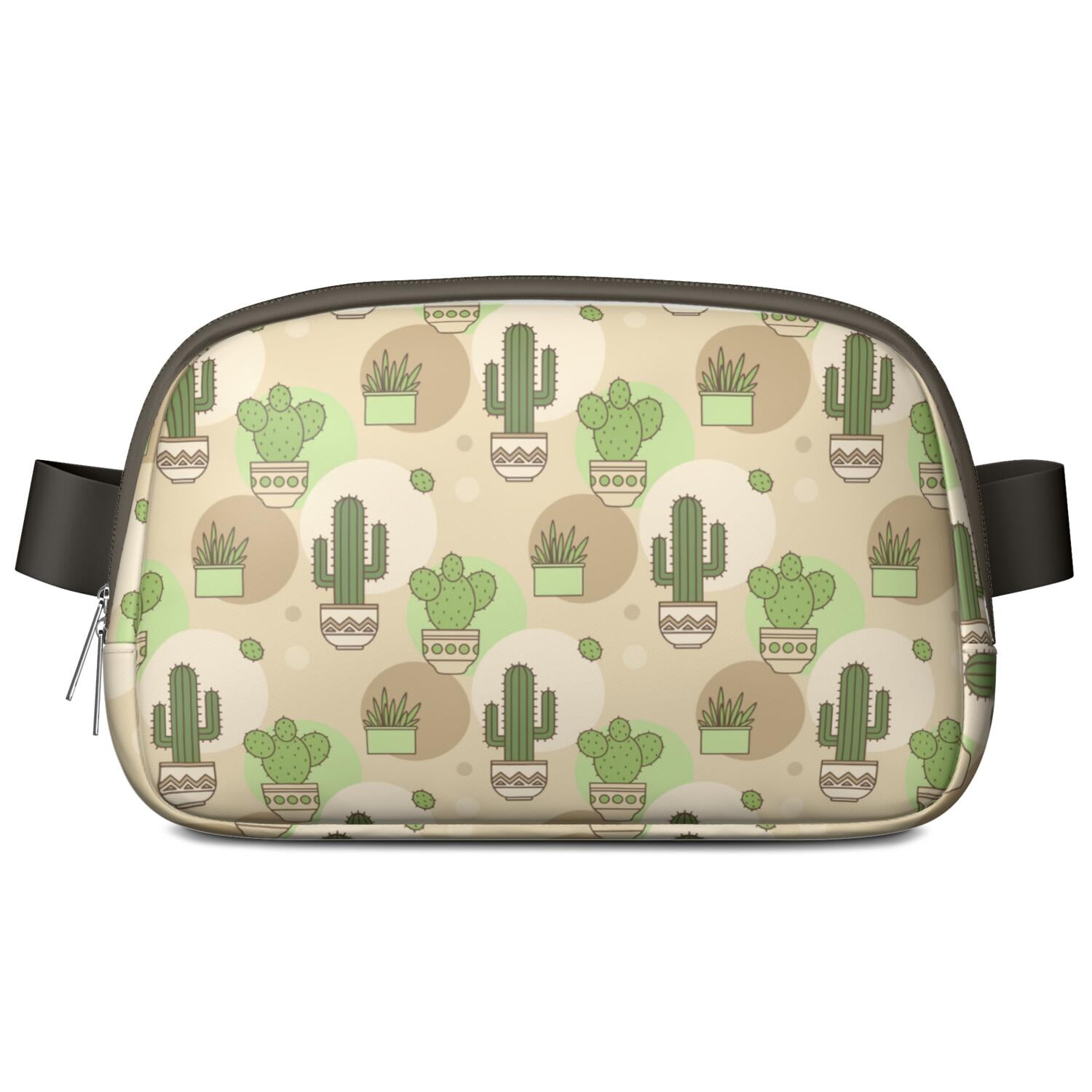Minimalist Botanical Cactus Crossbody – Lightweight Fanny Pack for Women with Adjustable Strap & Mesh Interior – Aesthetic Succulent Belt Bag with Desert Vibe