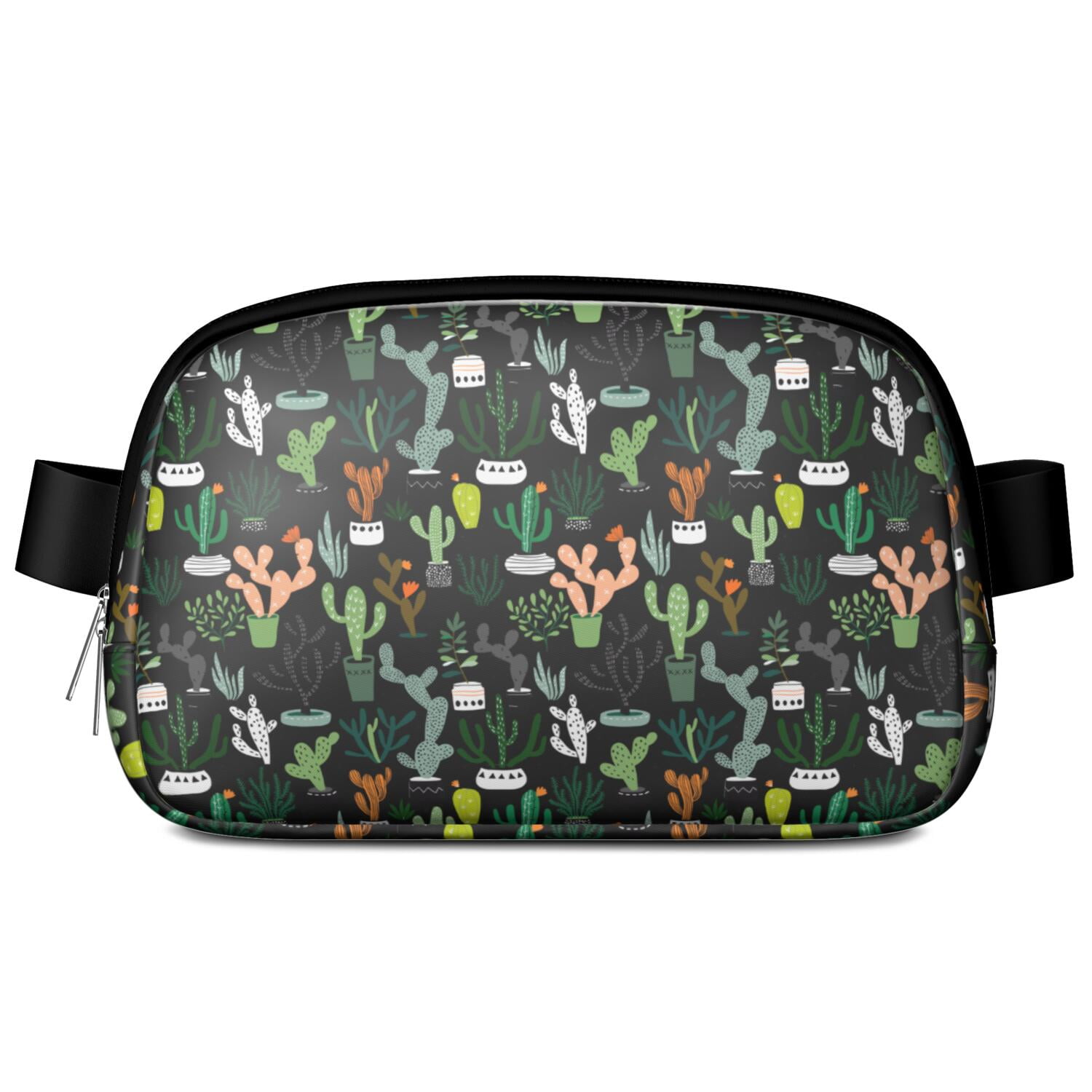 Minimalist Botanical Cactus Crossbody – Lightweight Fanny Pack for Women with Adjustable Strap & Mesh Interior – Aesthetic Succulent Belt Bag with Desert Vibe