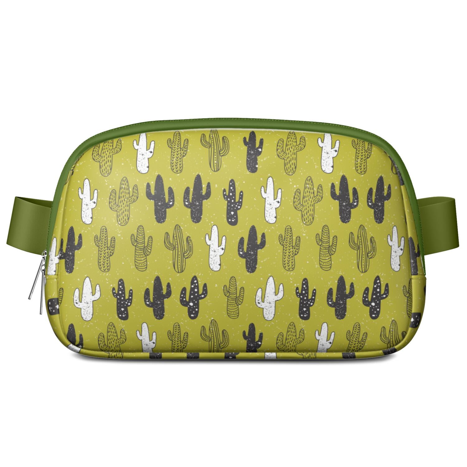 Minimalist Botanical Cactus Crossbody – Lightweight Fanny Pack for Women with Adjustable Strap & Mesh Interior – Aesthetic Succulent Belt Bag with Desert Vibe
