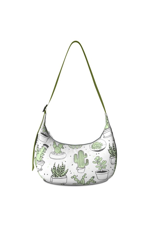 Minimalist Botanical Cactus Crossbody Tote for Women, Lightweight Water-Resistant Hobo Purse Featuring Desert Style and Retro Desert Succulent Designs, Durable and Spacious