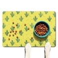 thumbnail image 1 of Minimalist Botanical Cactus Pet Bowl Mat - Waterproof Dog Food Mat - Non-Slip Absorbent Southwestern Design - Large Size for Messy Eaters, 1 of 2