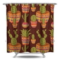 thumbnail image 1 of Minimalist Botanical Cactus Shower Curtain Waterproof 84x72 Inches - Aesthetic Succulent Print, Premium Fabric, Includes Hooks, Quick Dry, Elegant Bath Decor, 1 of 4