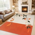 Minimalist Botanical Leaf Area Rugs, Green Plant Carpet, Washable Non ...